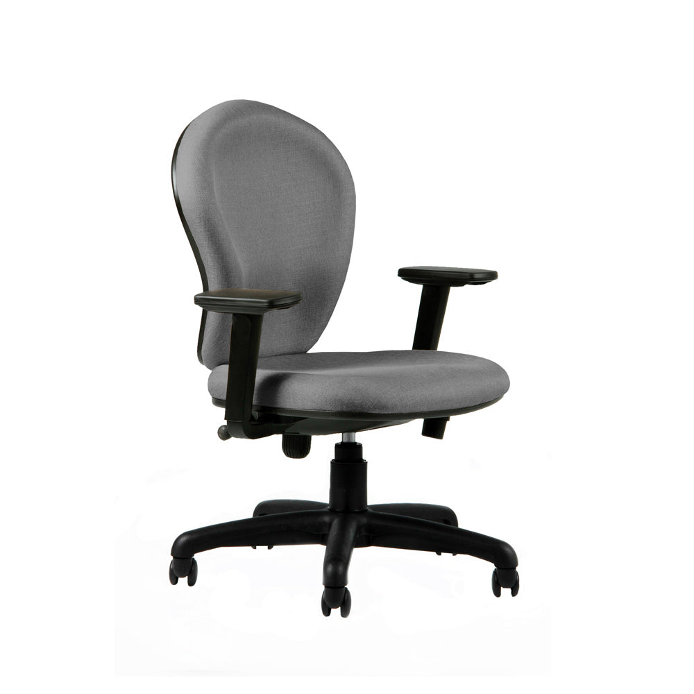 Silla ERGO Base negra Apoyabrazos fijo - Tela
